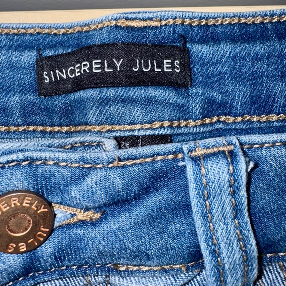Sincerely Jules Jean Denim Shorts button-fly high rise five pocket  size… - Picture 3 of 13